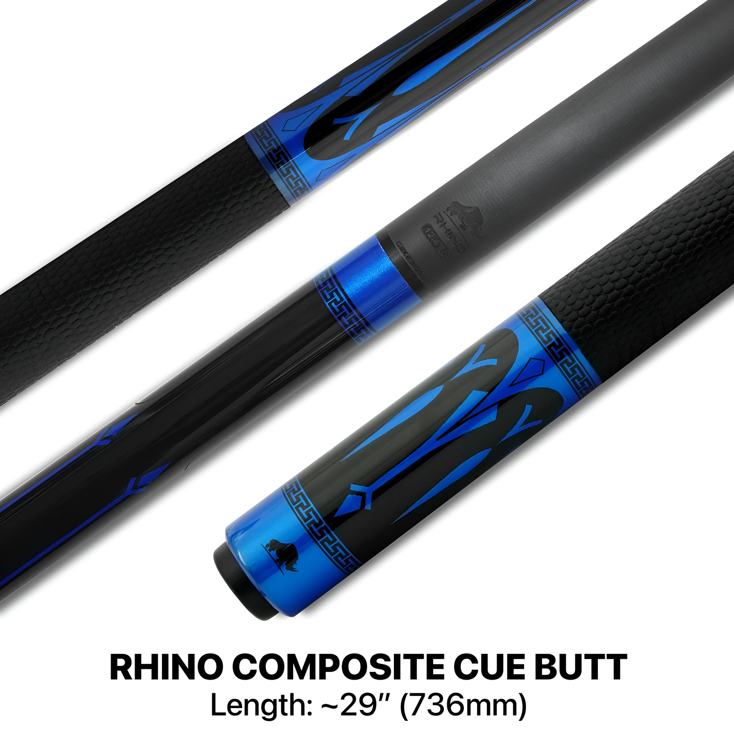 Rhino ECLIPSE Series Pool Cue - Blue (Radial Joint) - 12.4 mm Tip Diameter