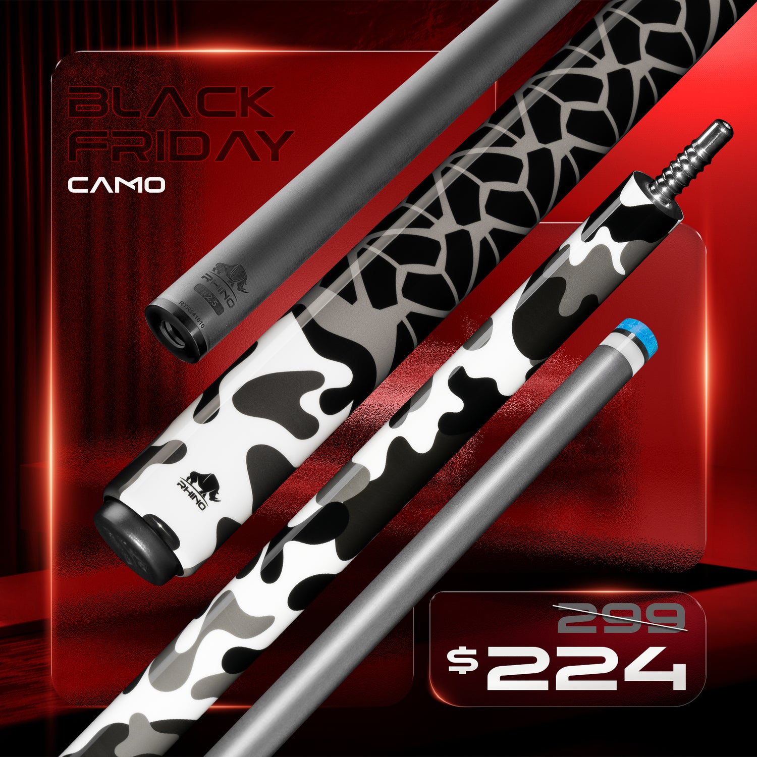 RHINO CAMO POOL CUE - URBAN