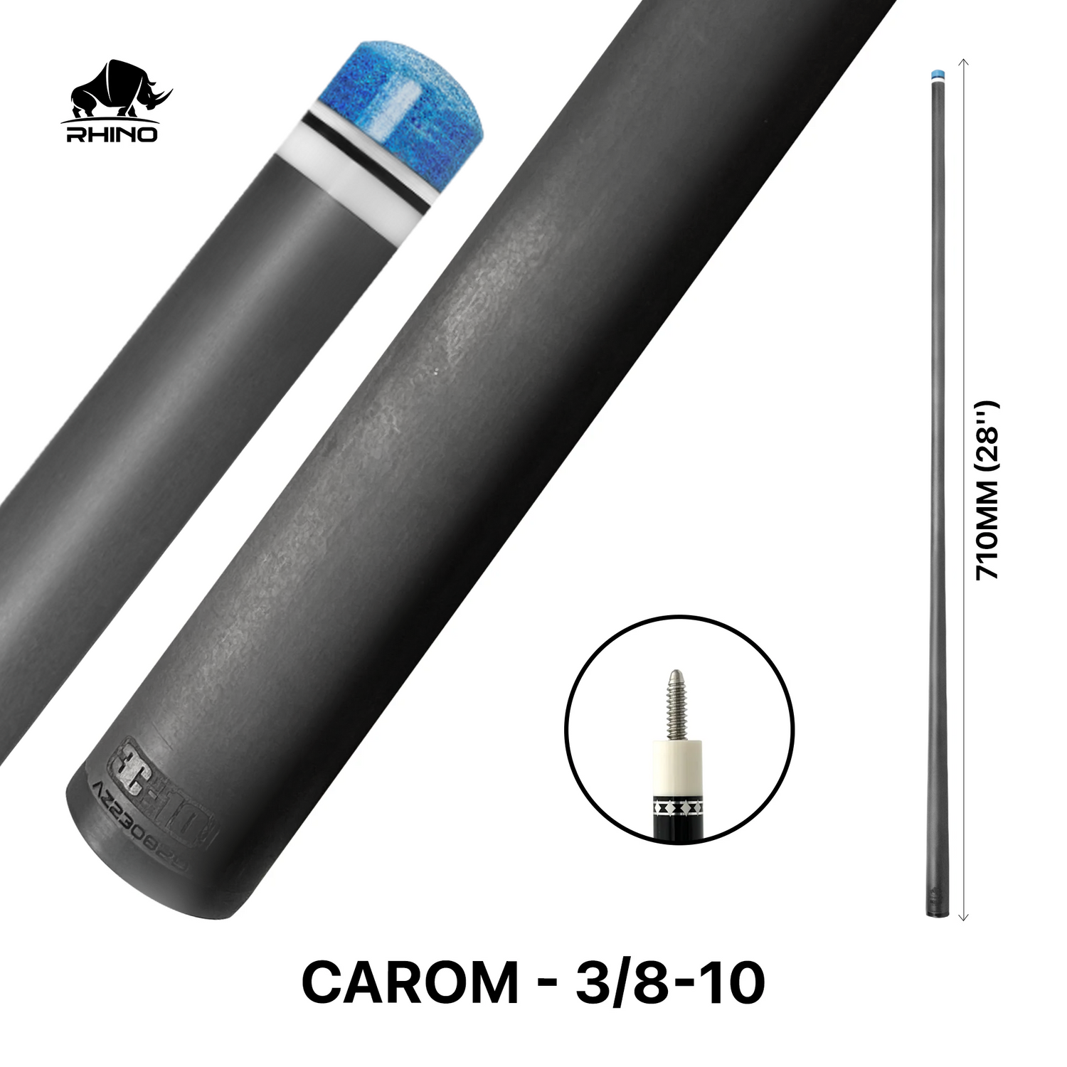 Rhino - 710mm (28'') / 3/8-10 Carbon Carom Single Shaft 12mm