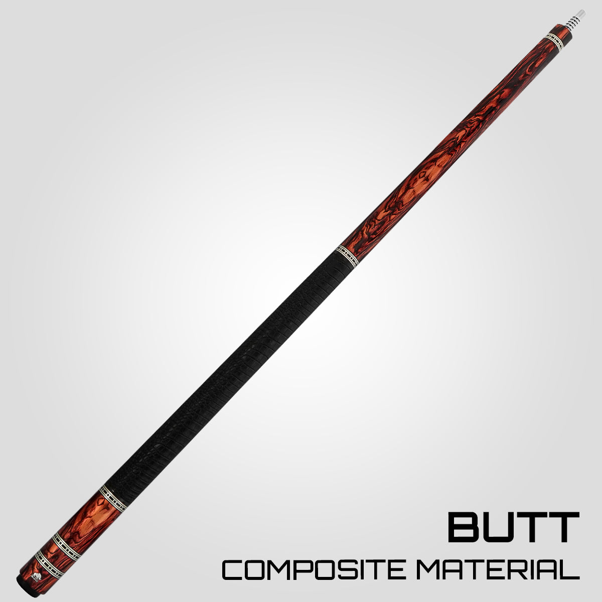 Rhino RETRÔ Pool Cue - Cocobolo - Crocodile Embossed Microfiber Leather Wrap