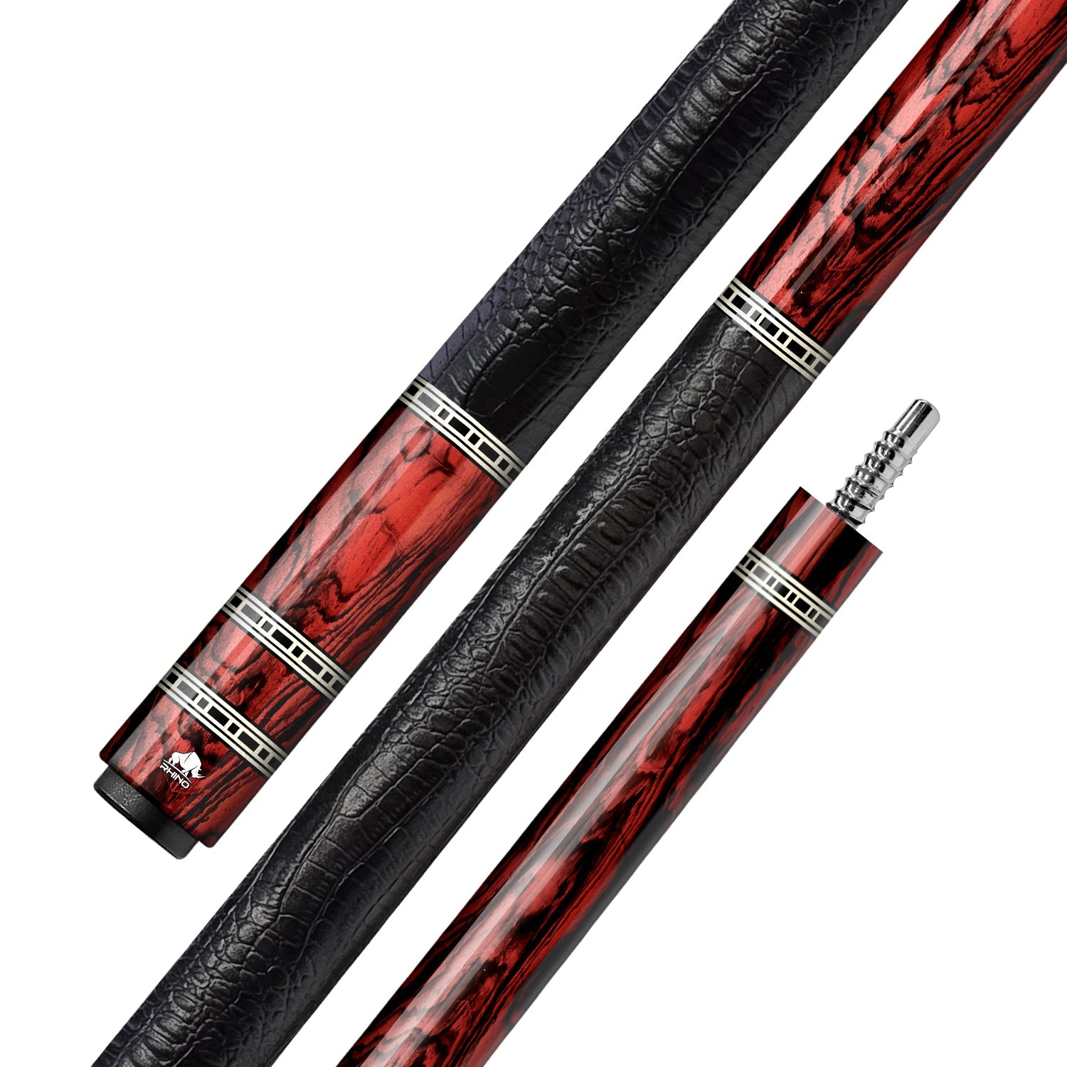 Rhino RETRÔ Cue Butt - Cocobolo - Crocodile Embossed Microfiber Leathe
