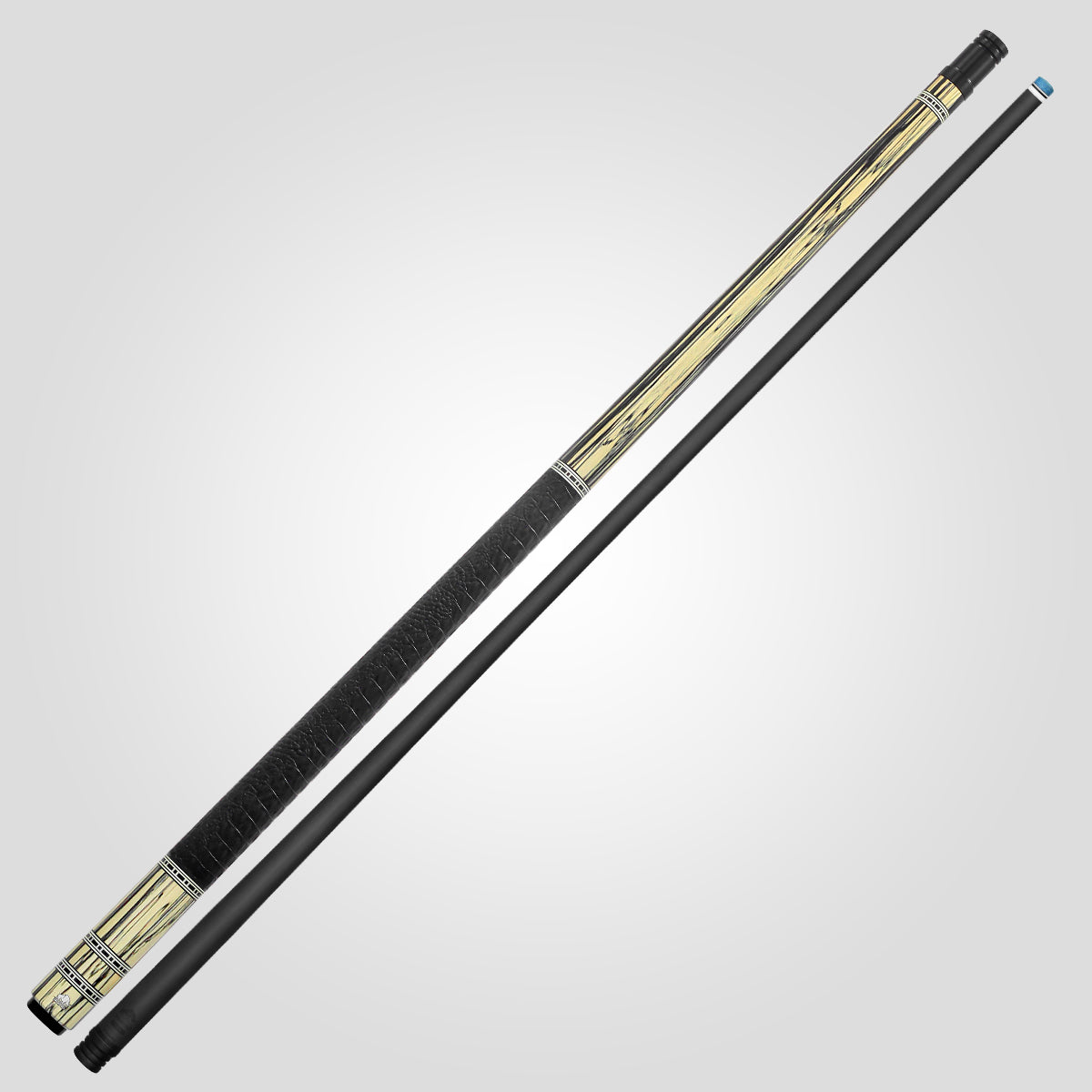 Rhino RETRÔ Pool Cue - Pale Moon Ebony - Crocodile Embossed Microfiber Leather Wrap