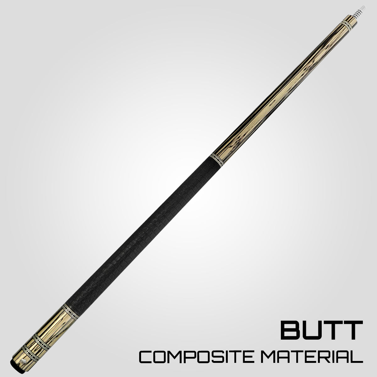 Rhino RETRÔ Pool Cue - Pale Moon Ebony - Crocodile Embossed Microfiber Leather Wrap