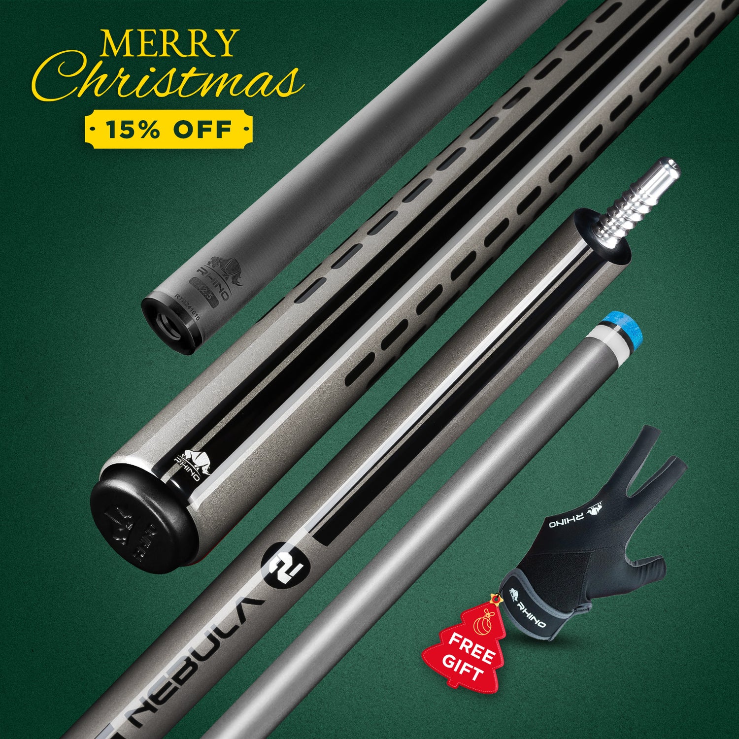 Nebula 2 Pool Cue - Charcoal Gray - Wrapless