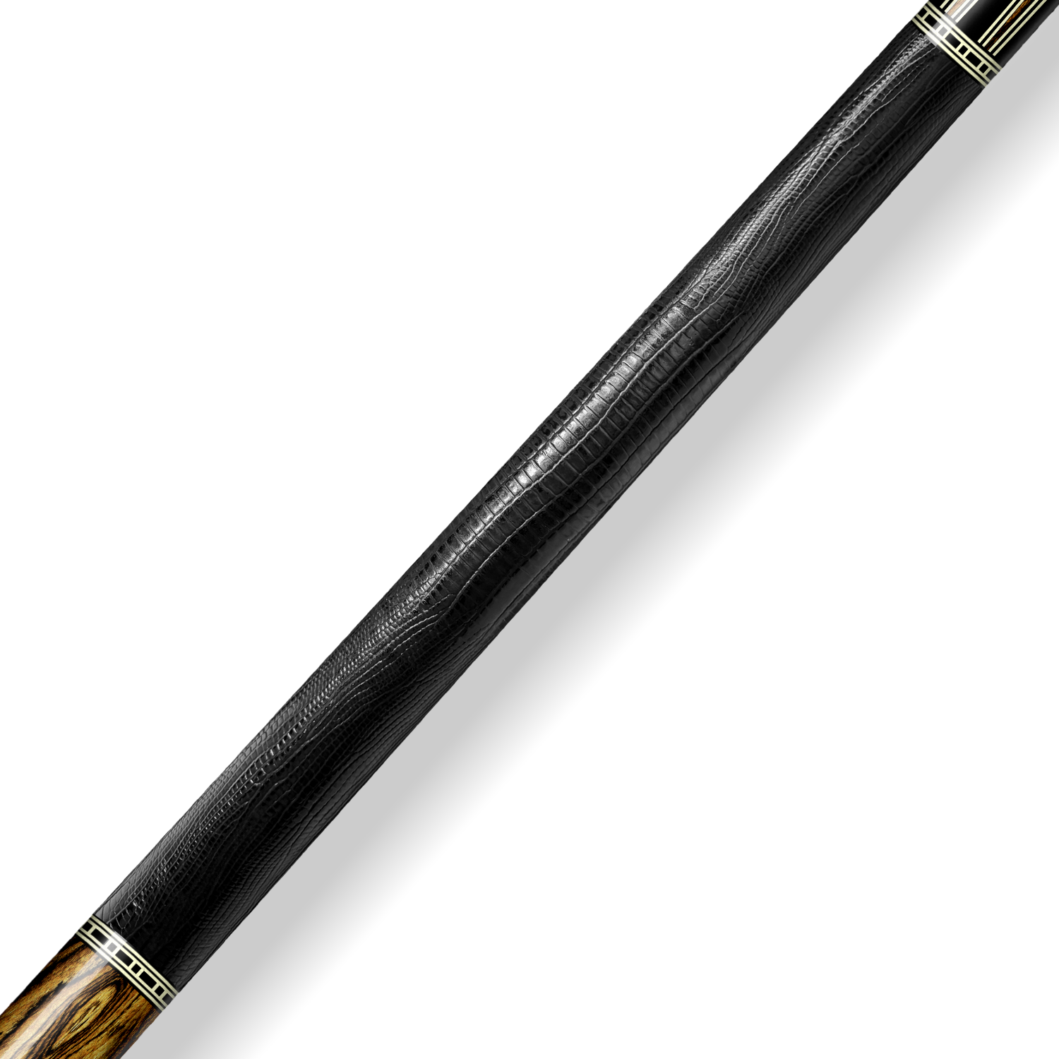 Rhino RETRÔ Cue Butt - Bocote - Lizard Embossed Microfiber Leather Wrap & Point