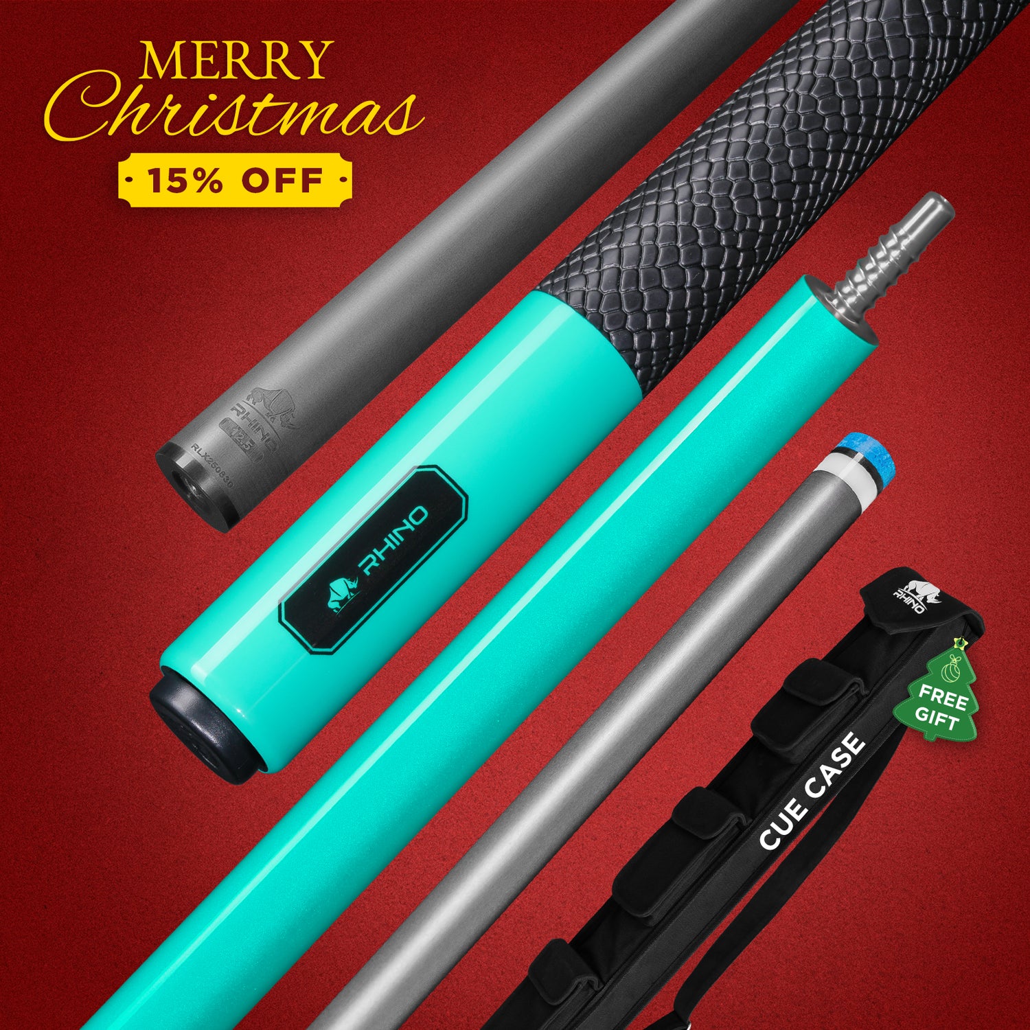 LUMINAX POOL CUE - TROPICAL TURQUOISE - SPORT WRAP