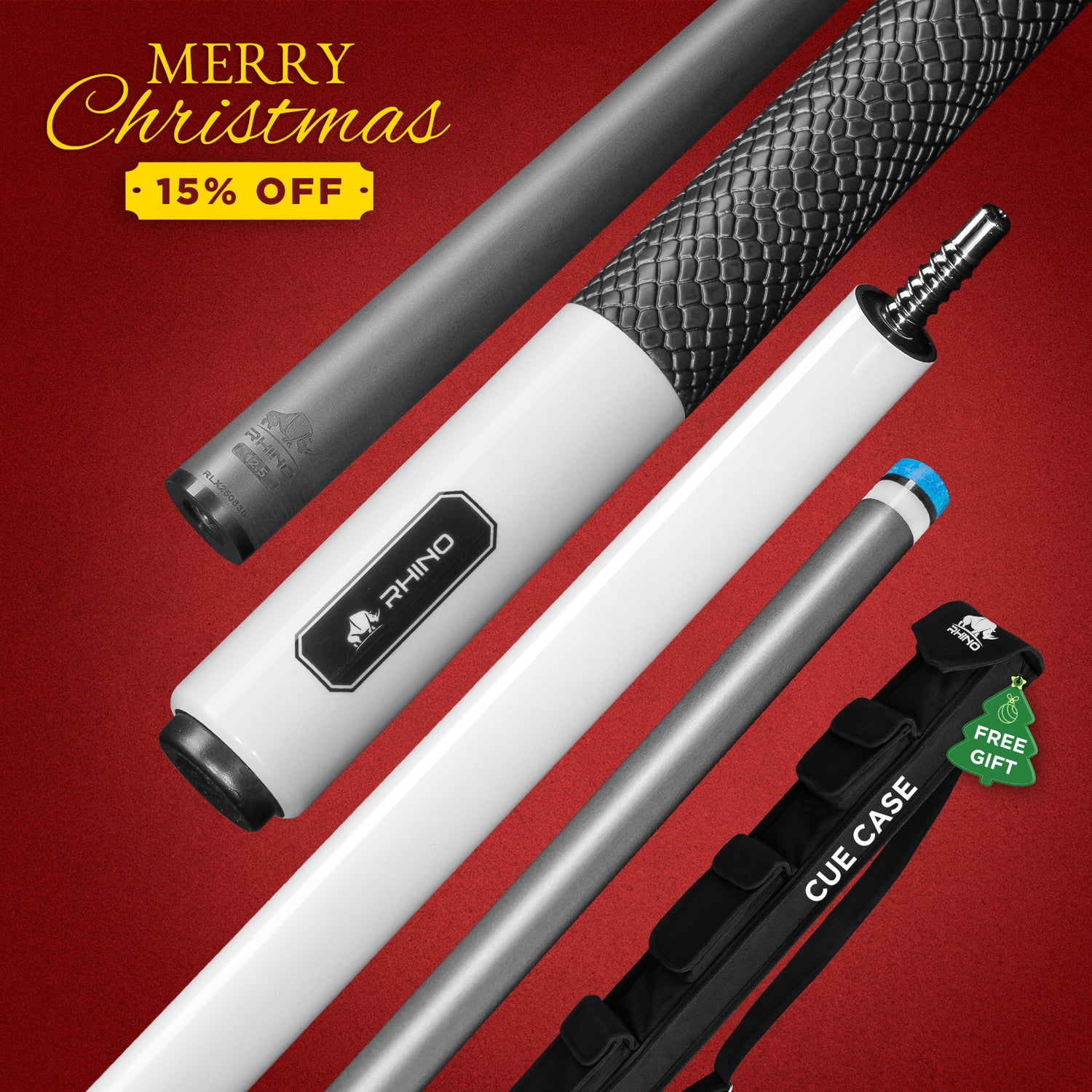 LUMINAX POOL CUE - WHITE PEARL - SPORT WRAP