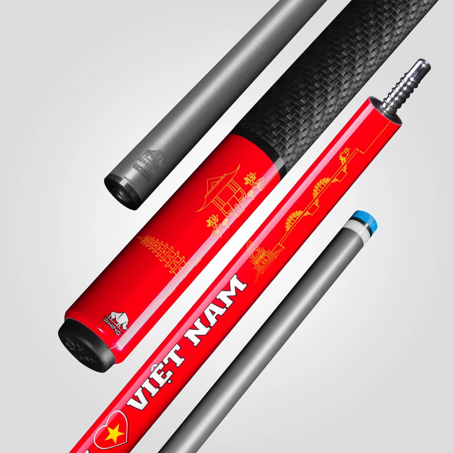 VOYAGER VIETNAM POOL CUE - RED - SPORT WRAP