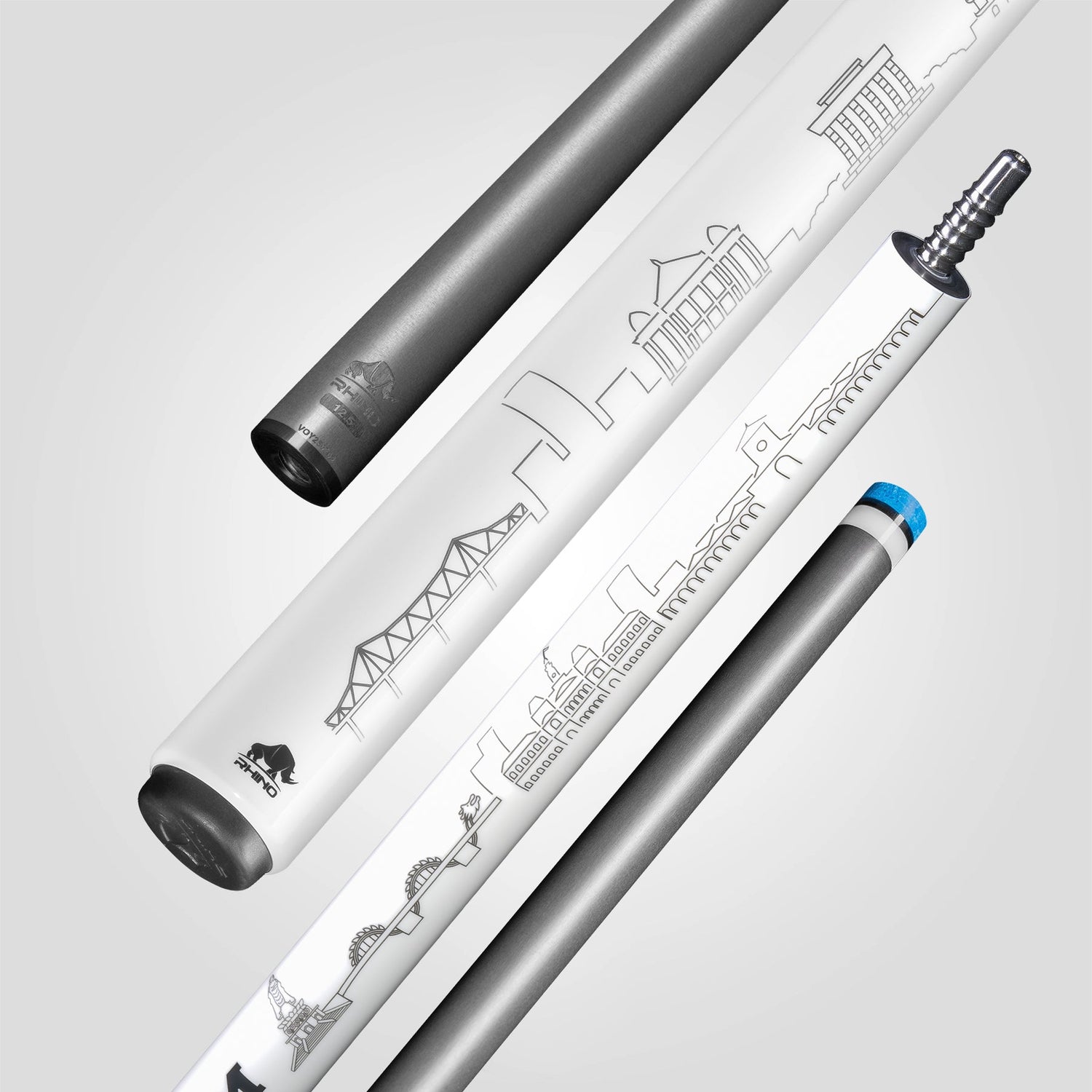 VOYAGER VIETNAM POOL CUE - WHITE - WRAPLESS