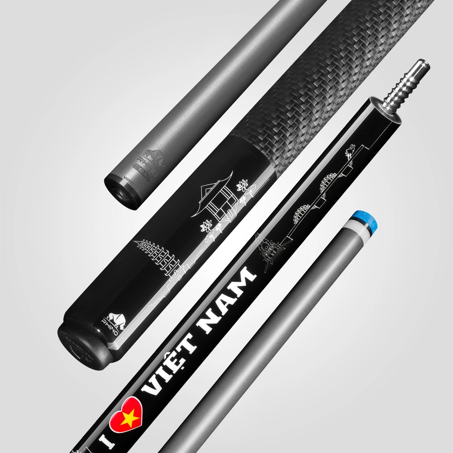 VOYAGER VIETNAM POOL CUE - BLACK - SPORT WRAP