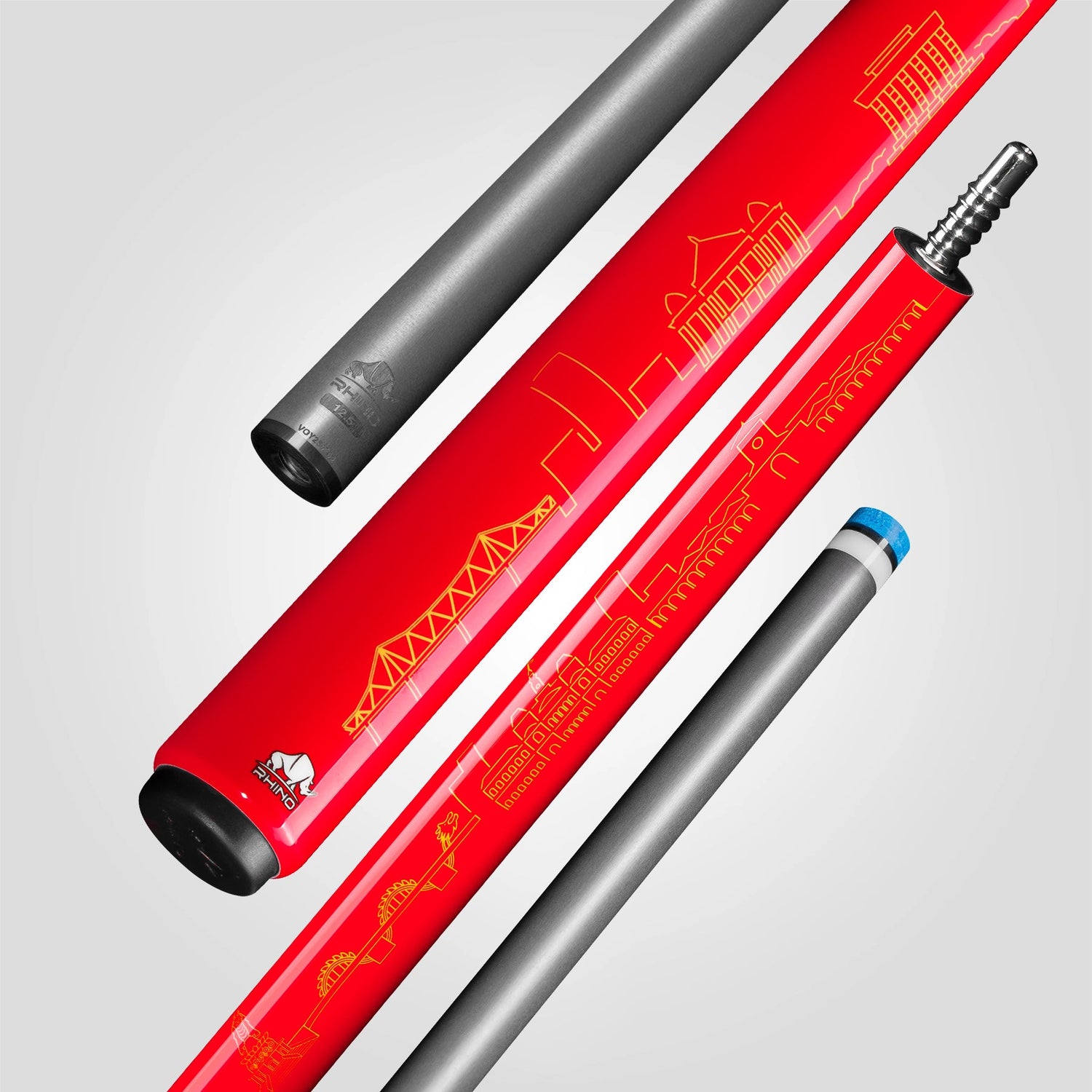 VOYAGER VIETNAM POOL CUE - RED - WRAPLESS