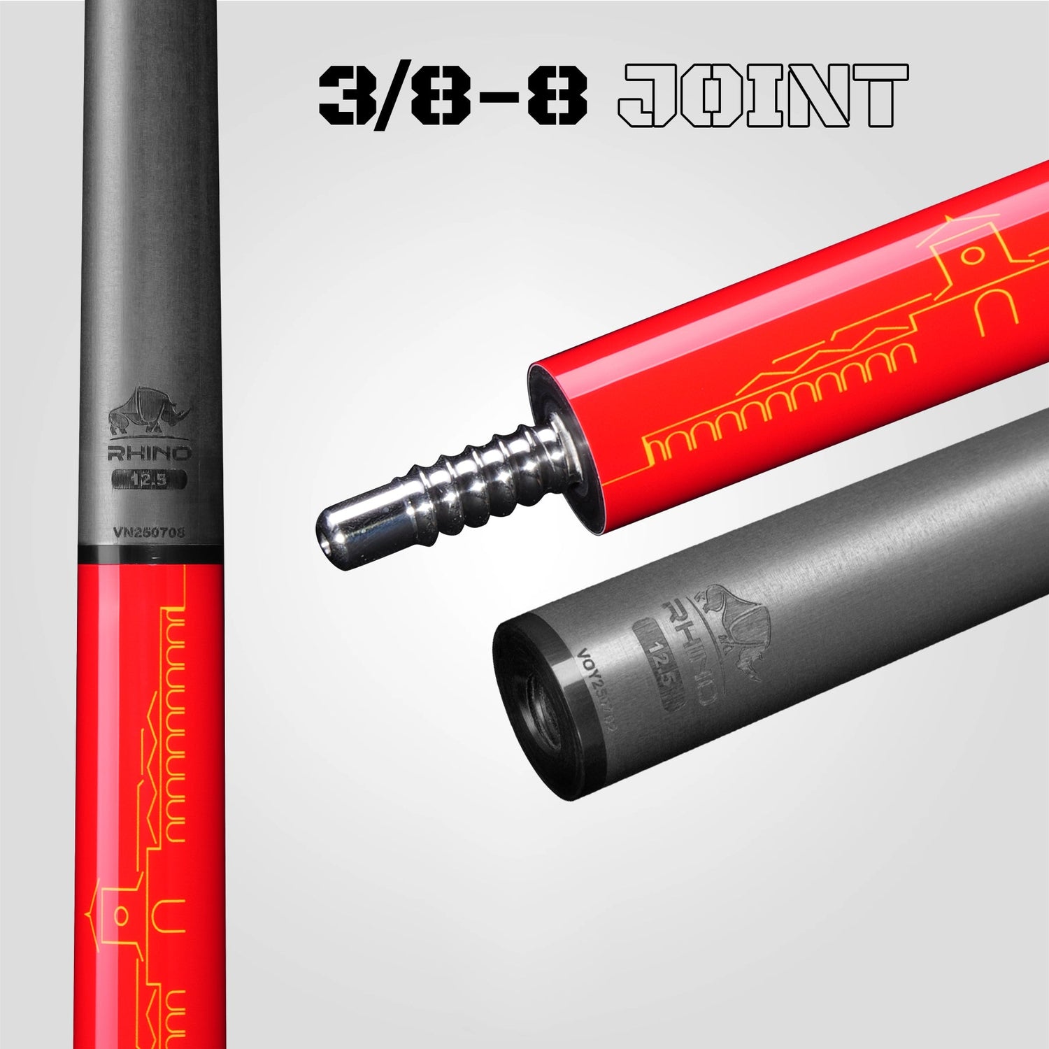 VOYAGER VIETNAM POOL CUE - RED - WRAPLESS