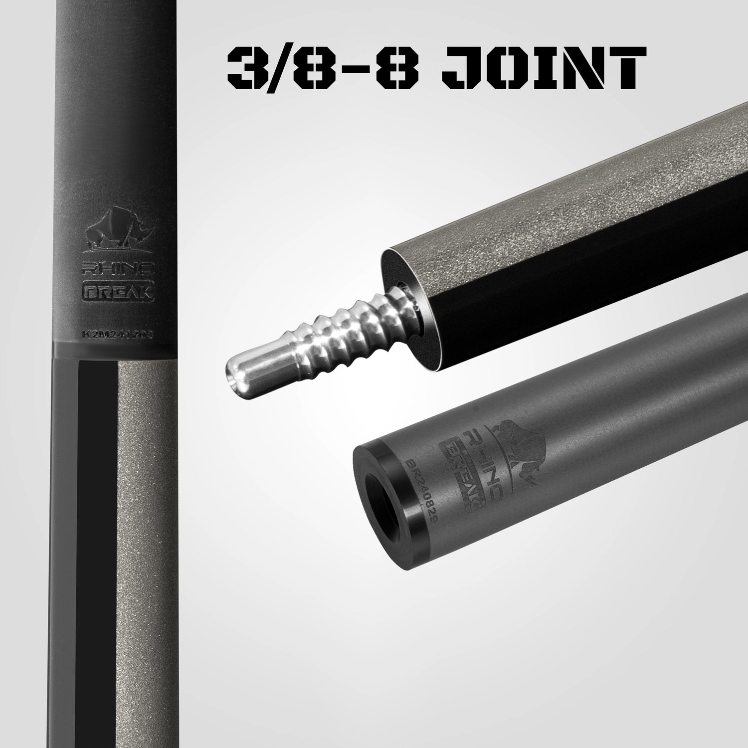 RHINO KOMET II Break Cue - Black & Gray