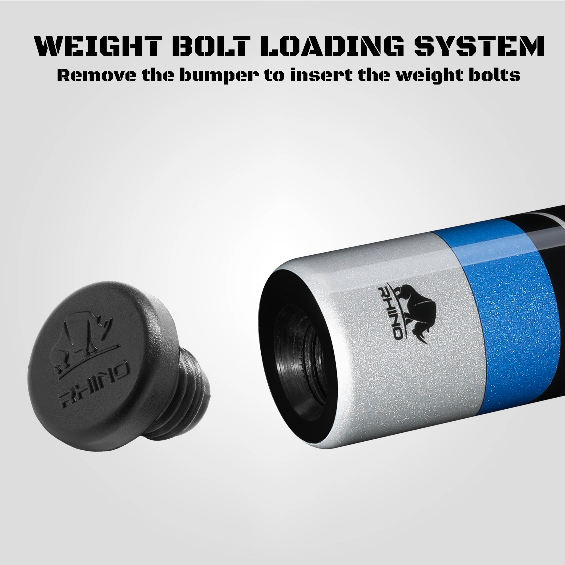 RHINO RACING POOL CUE - VELOCITY BLUE - SPORT WRAP