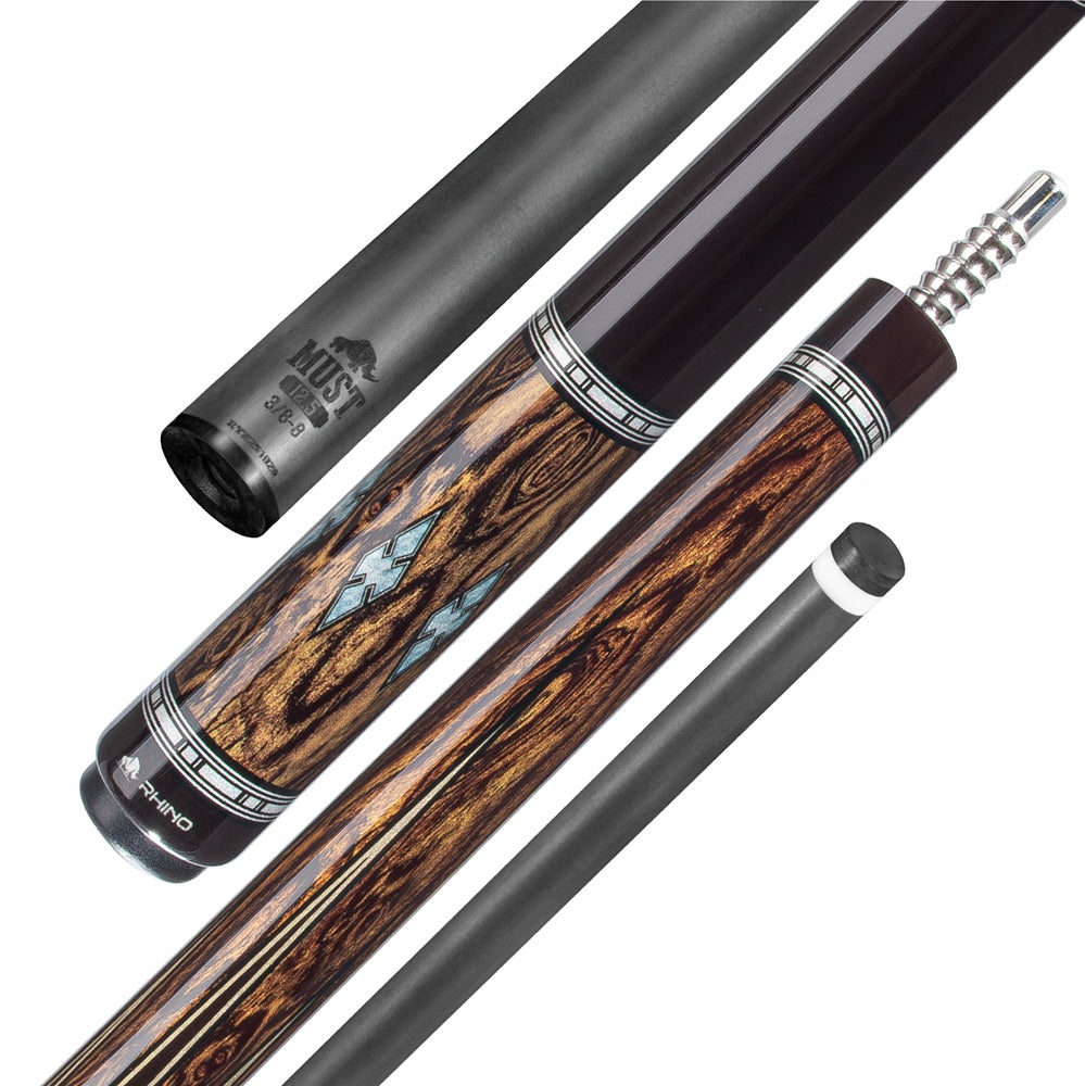 RHINO MUST POOL CUE - MU2 BOCOTE EBONY DIAMOND