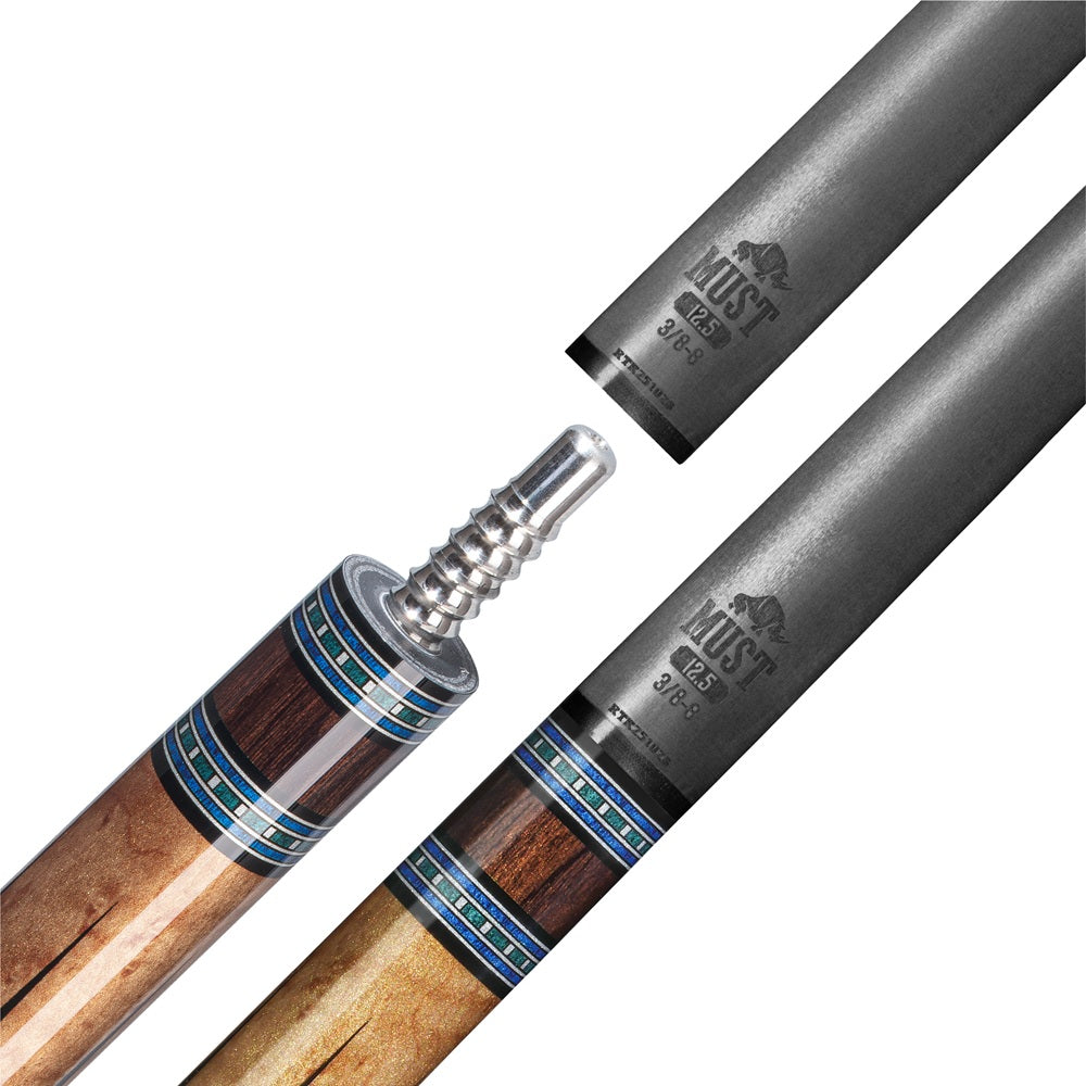 RHINO MUST POOL CUE - MU5 MAPLE AZURE INLAY