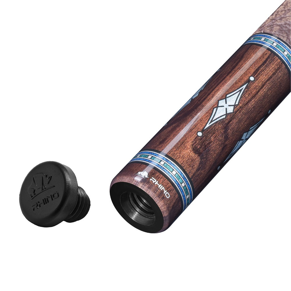RHINO MUST POOL CUE - MU5 MAPLE AZURE INLAY