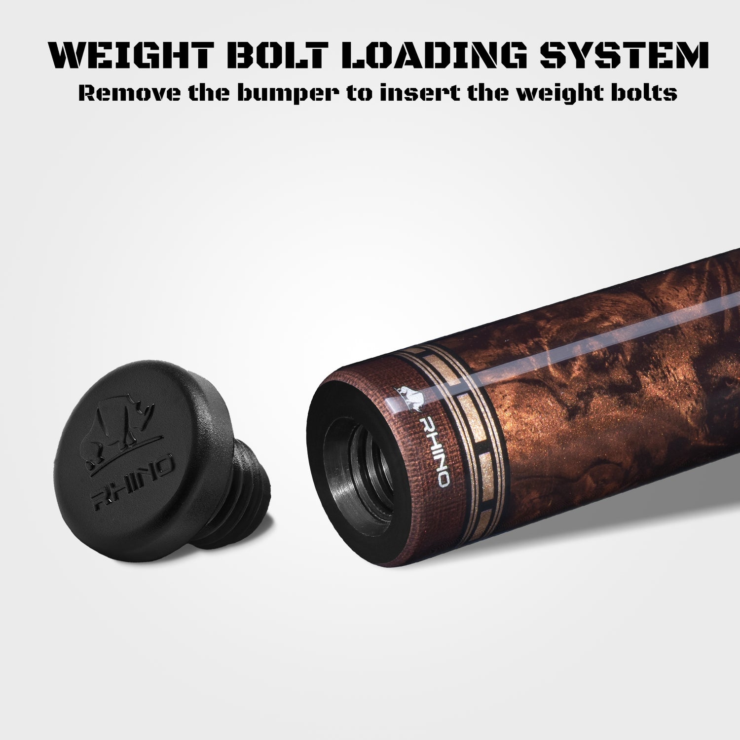 RHINO MUST POOL CUE - MU1 BURL BLUEPOINT