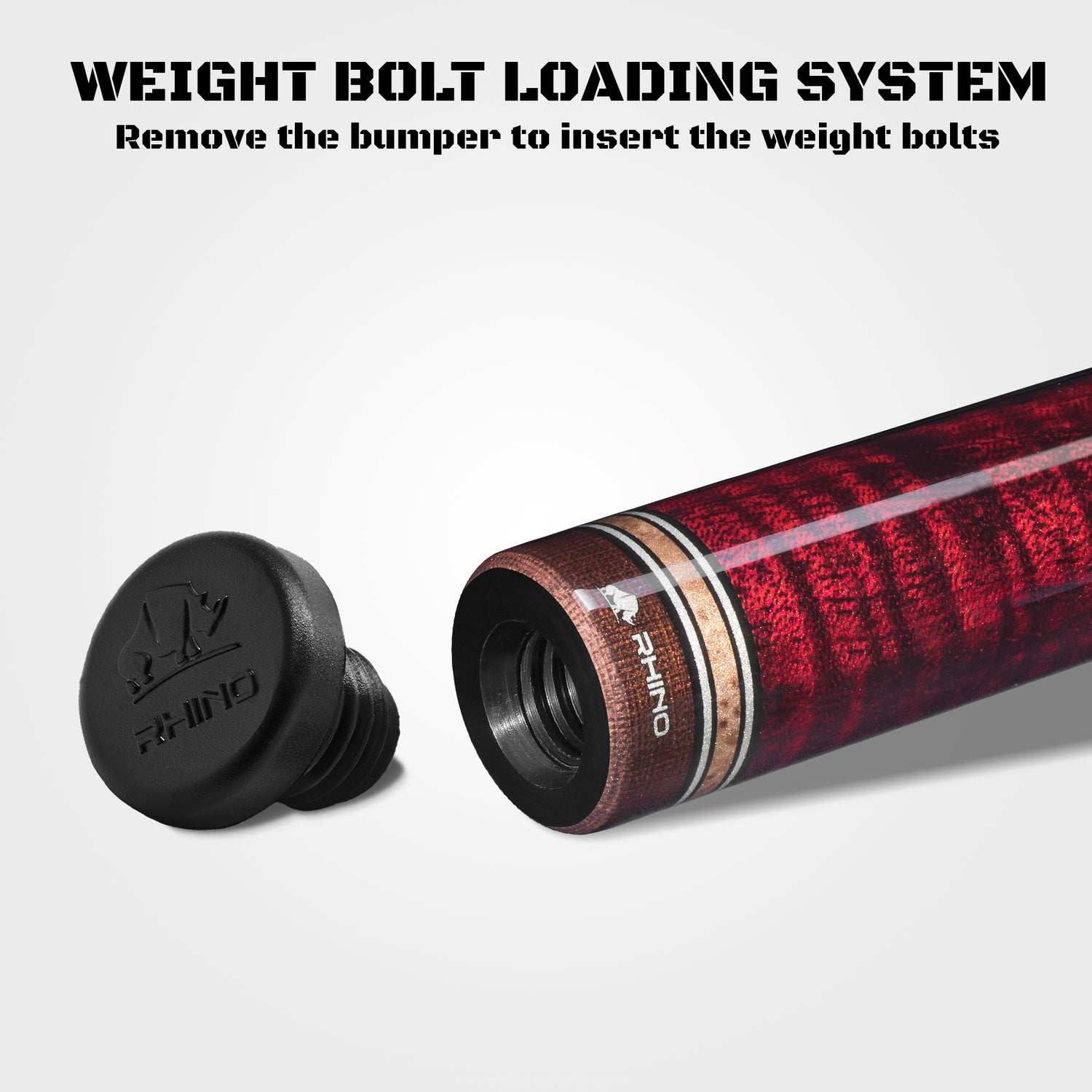 RHINO MUST POOL CUE - MU3 CRIMSON BLUEPOINT