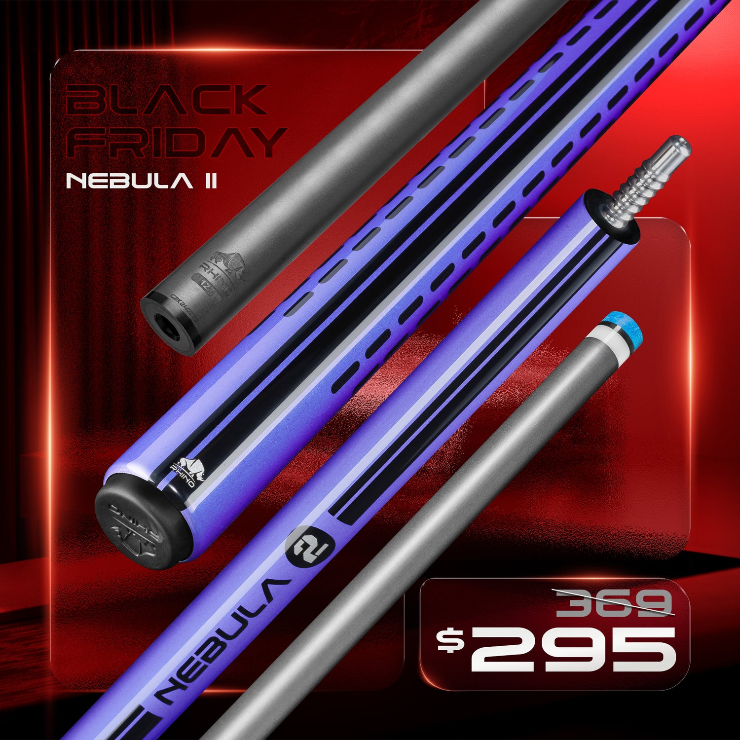 Nebula 2 Pool Cue - Amethyst Purple - Wrapless