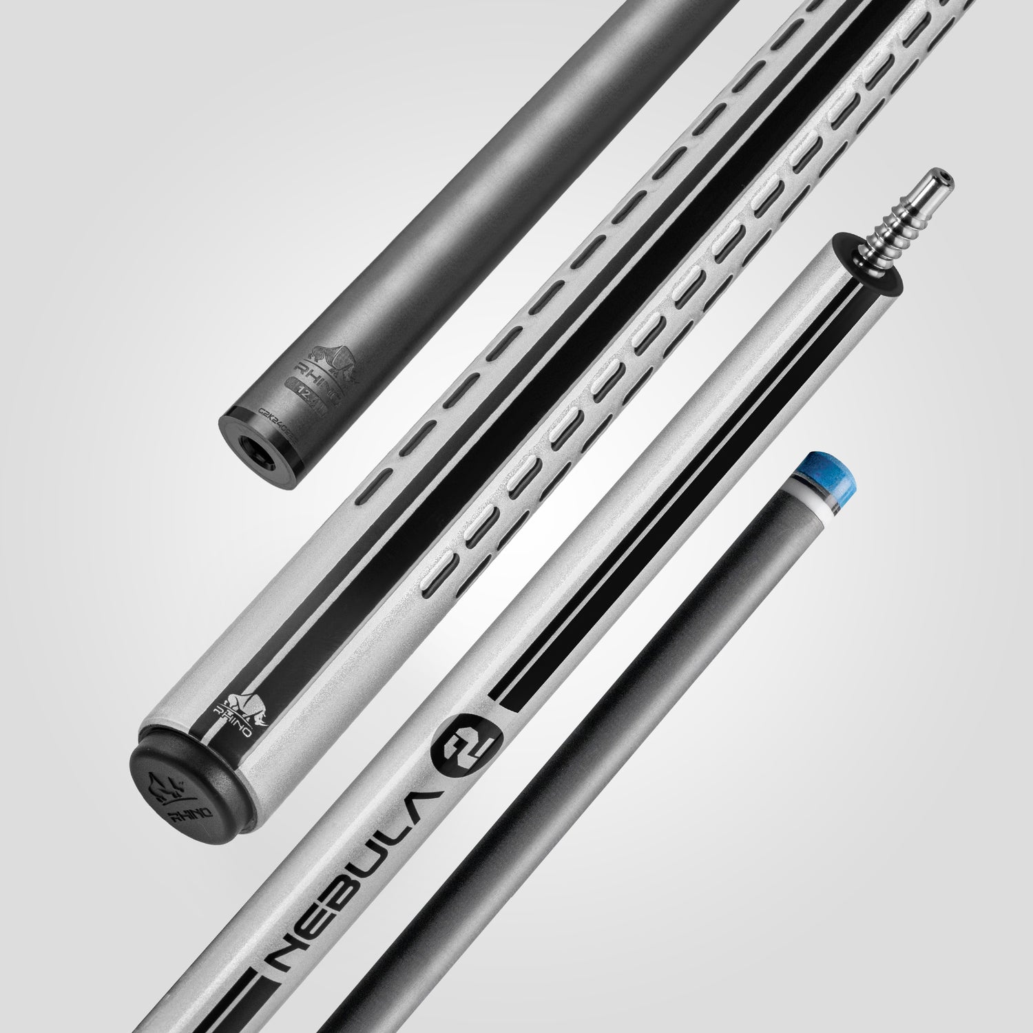 Nebula 2 Pool Cue - Silver Metallic