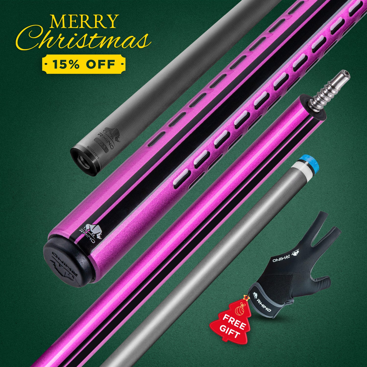 Nebula 2 Pool Cue - Blush Pink - 3D Grip