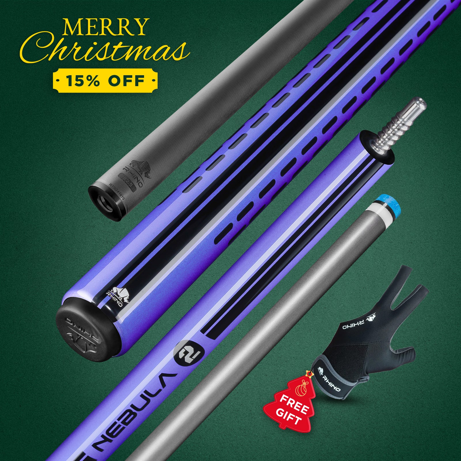 ※一押し【予約販売】　Rhino NEBULA2 キュー スポーツ- パープル RHINO NEBULA POOL CUES