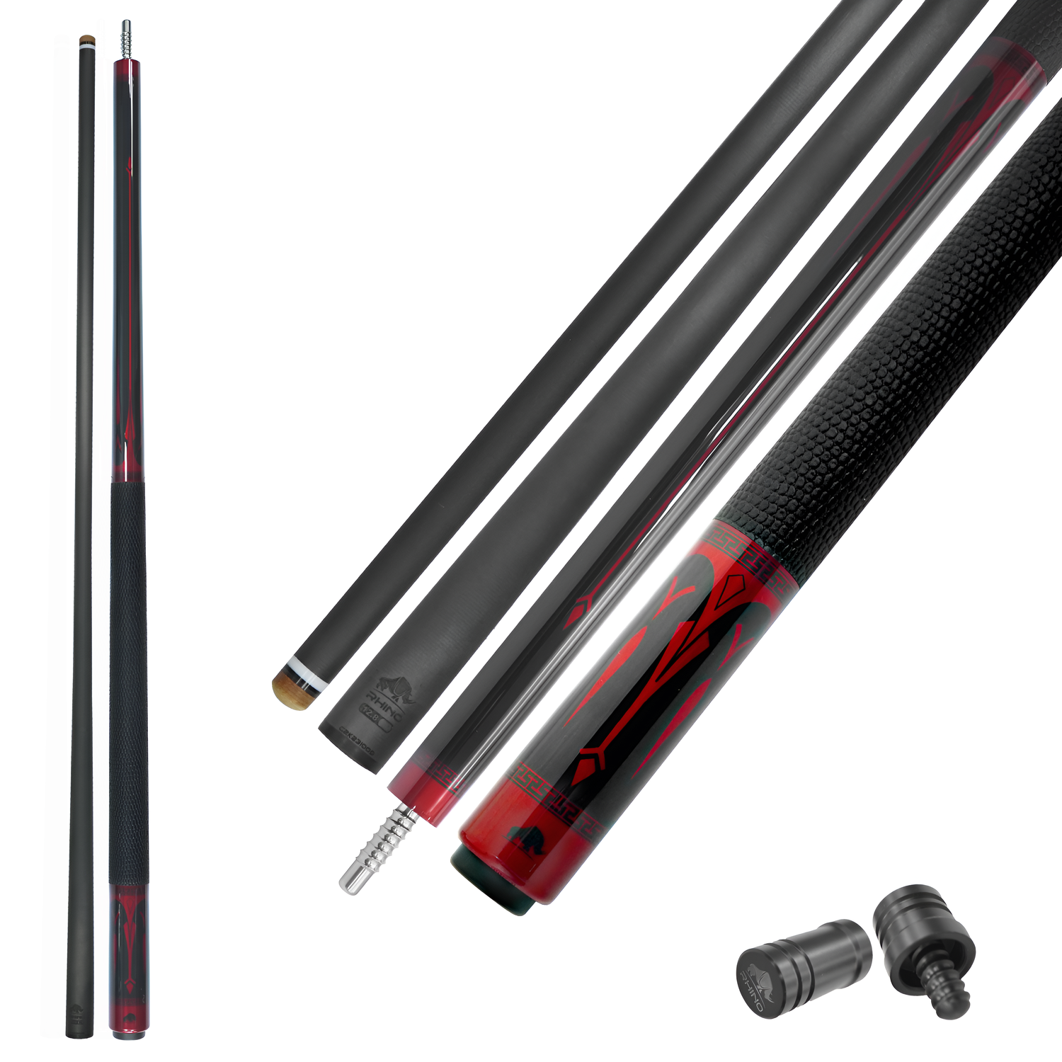 ECLIPSE Pool Cue - Red (3/8-8 Joint) - 12.8 mm Tip Diameter