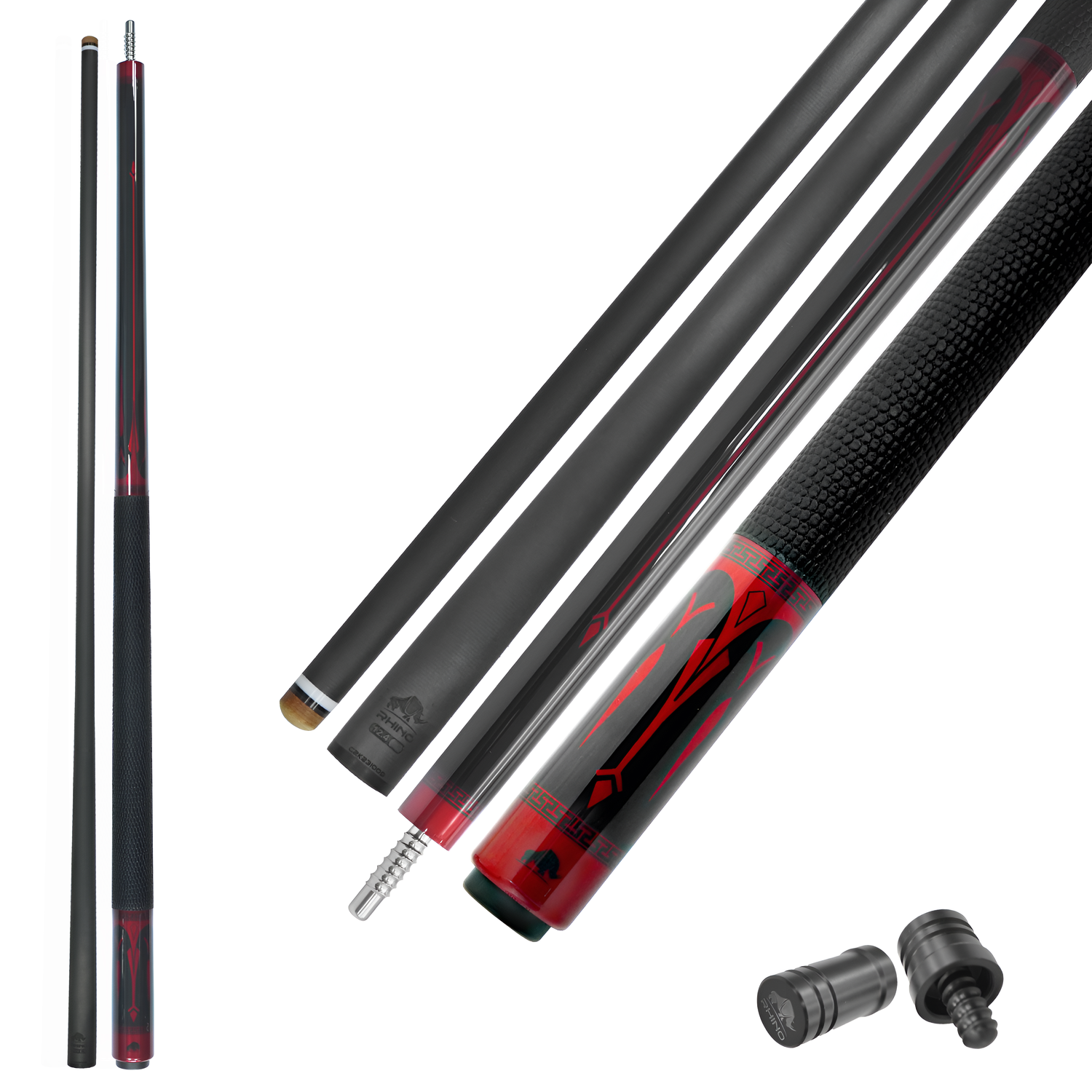 ECLIPSE Pool Cue - Red (3/8-8 Joint) - 12.4 mm Tip Diameter