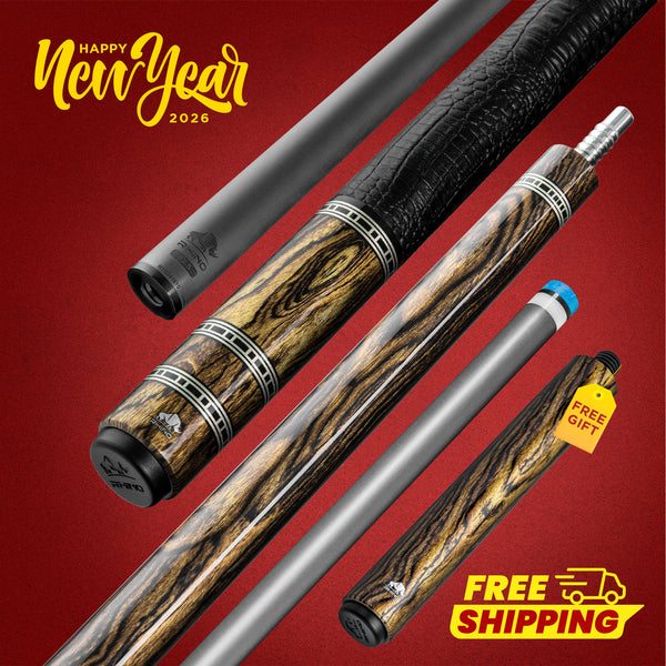 ビリヤードRhino キュー (新品) Rhino RETRÔ Pool Cue - Bocote - Crocodile Embossed Microfiber Leather