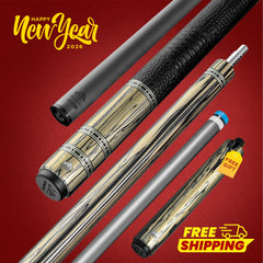 Rhino RETRÔ Pool Cue - Pale Moon Ebony - Crocodile Embossed Microfiber Leather Wrap.jpg