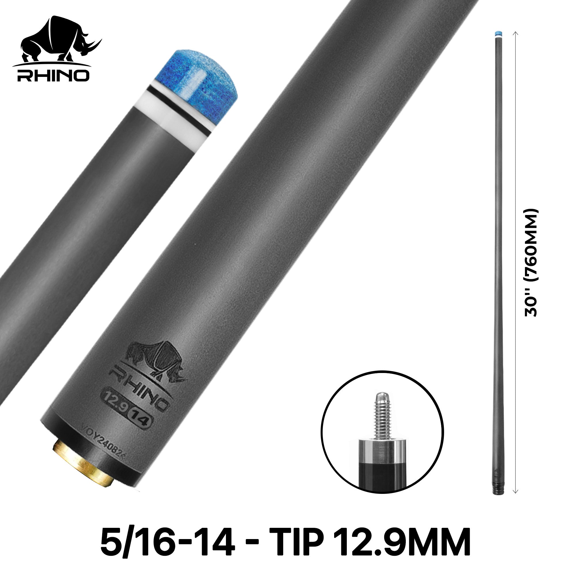 RHINO ビリヤード用カーボンシャフト 5/16-14山 パイロテッド Rhino - 30
