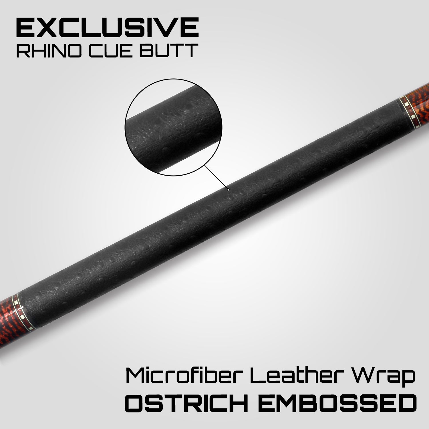 Rhino G-W Pool Cue - Snake - Leather Wrap