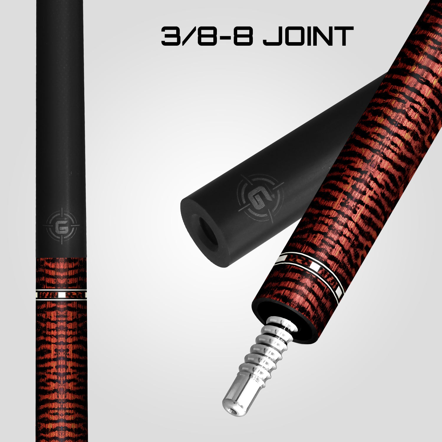 Rhino G-W Pool Cue - Snake - Leather Wrap