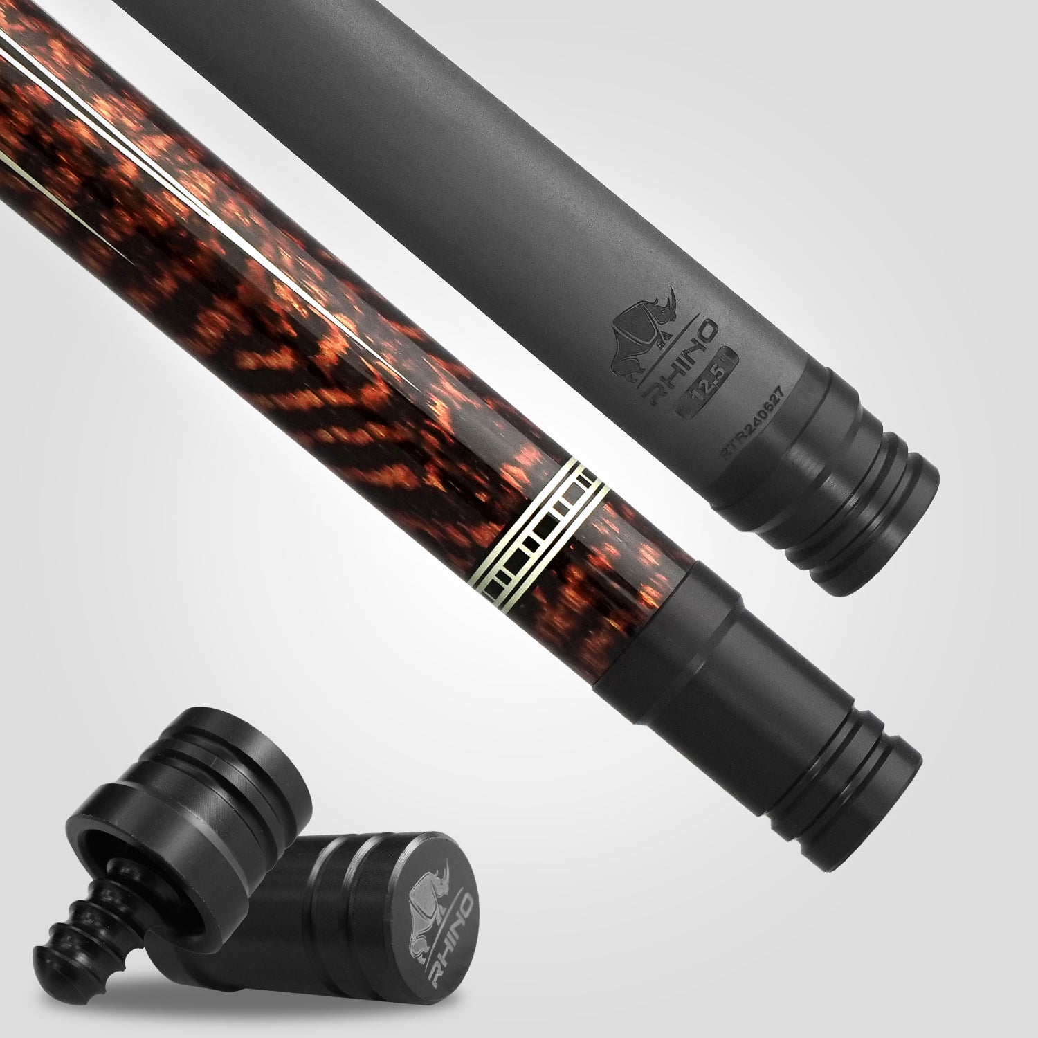 Rhino RETRÔ Pool Cue - Snake - Lizard Embossed Microfiber Leather Wrap & Point