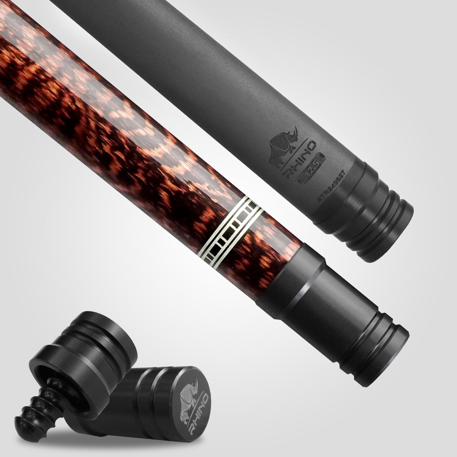 Rhino RETRÔ Pool Cue - Snake - Crocodile Embossed Microfiber Leather Wrap