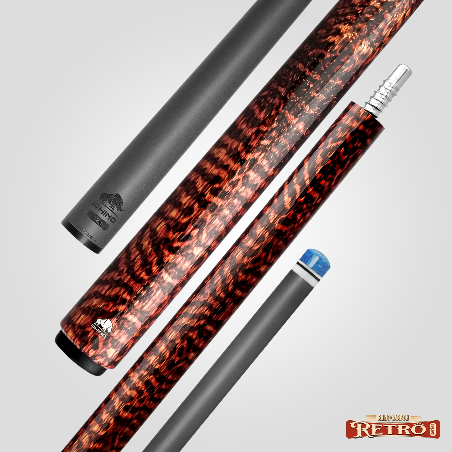 Rhino RETRÔ Pool Cue - Snake - Wrapless