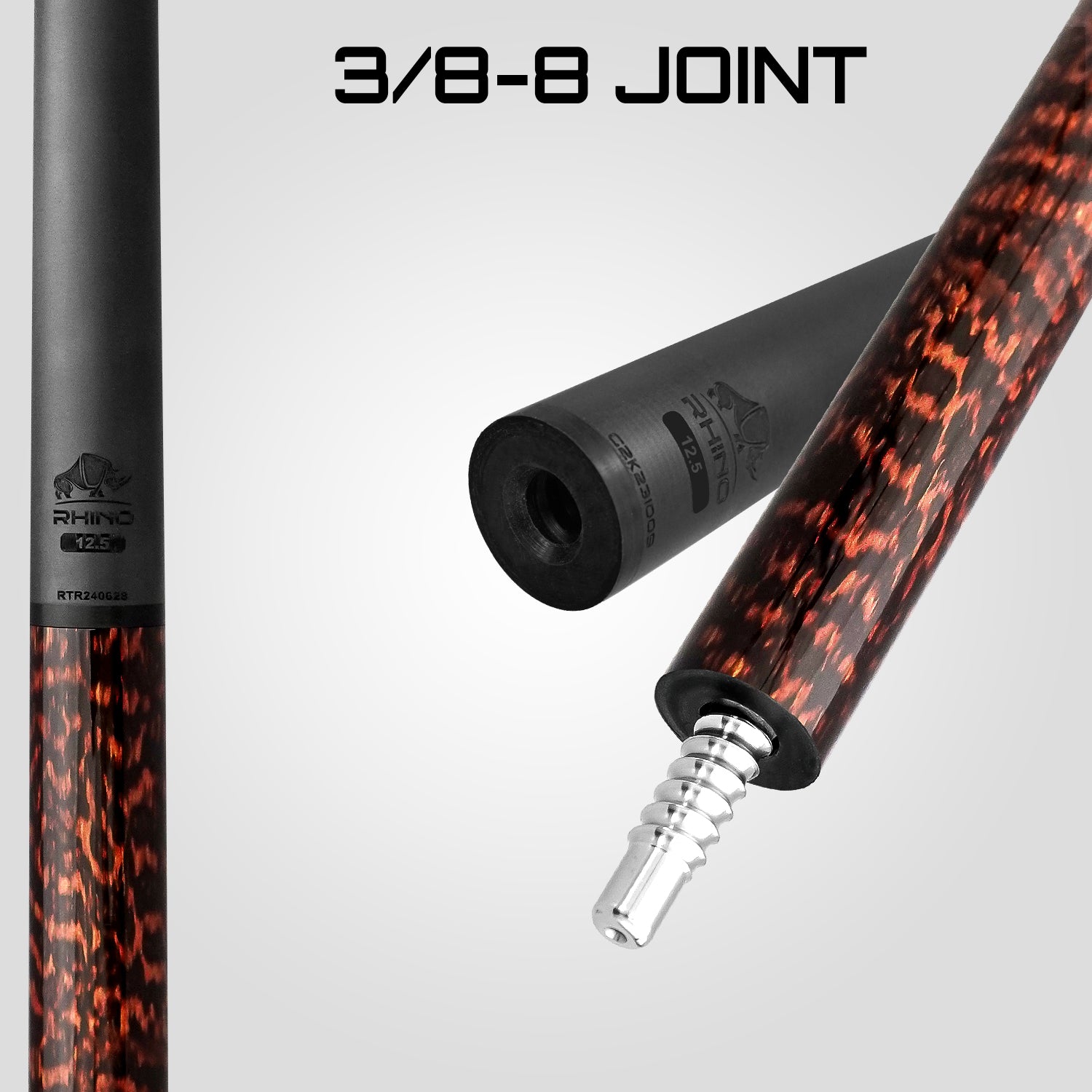 Rhino RETRÔ Pool Cue - Snake - Wrapless