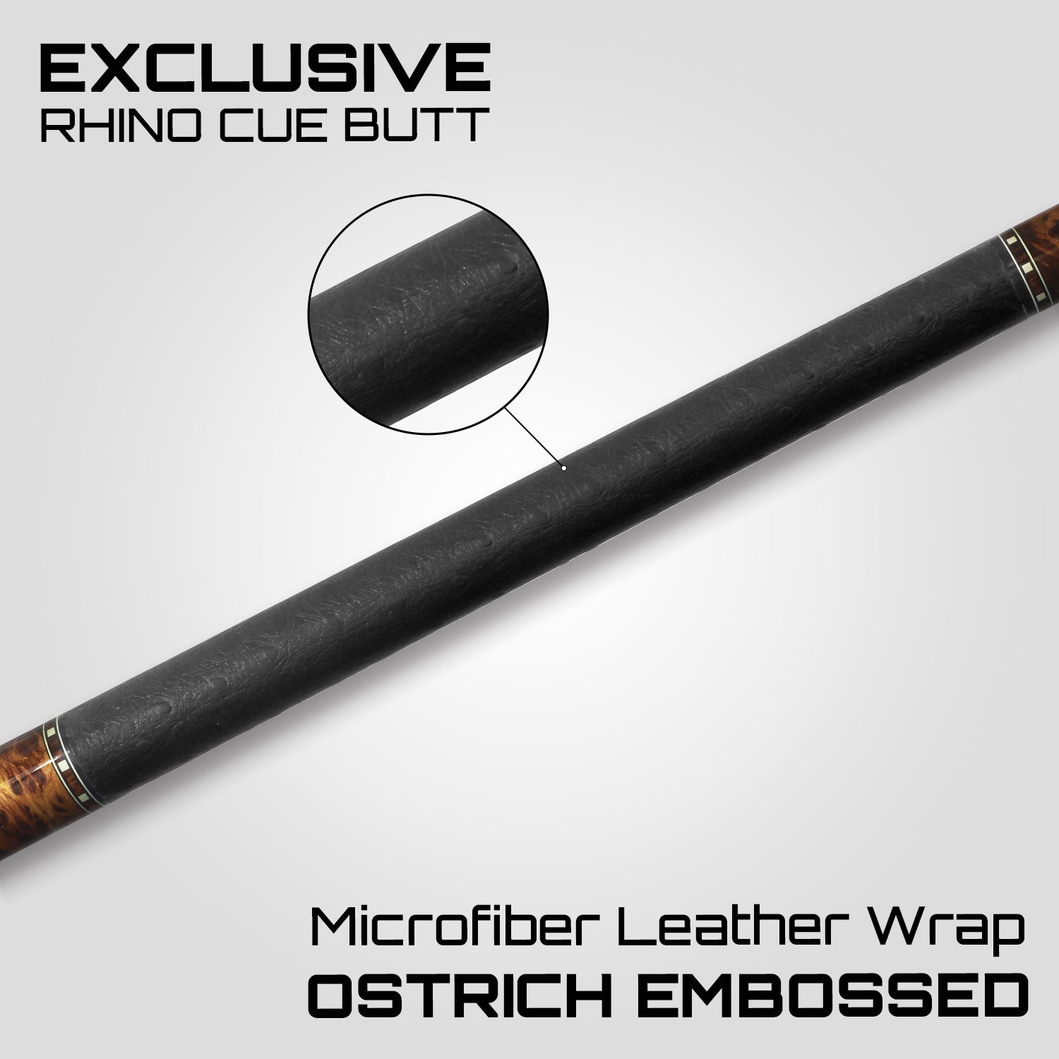 Rhino G-W Pool Cue - Thuya - Leather Wrap