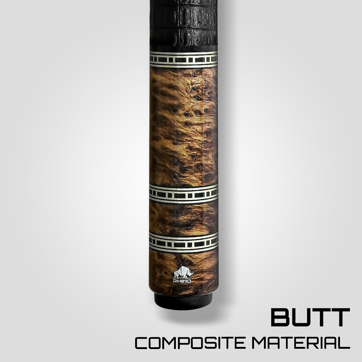 Christopher Ramnath - Rhino RETRÔ Pool Cue - Thuya - Crocodile Embossed Microfiber Leather Wrap