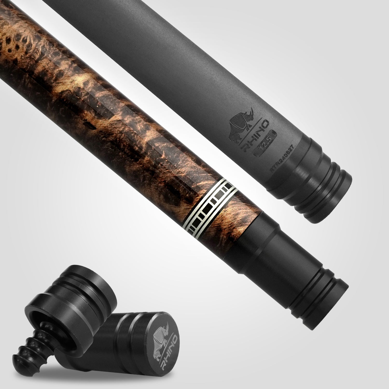 Rhino RETRÔ Pool Cue - Thuya - Crocodile Embossed Microfiber Leather Wrap