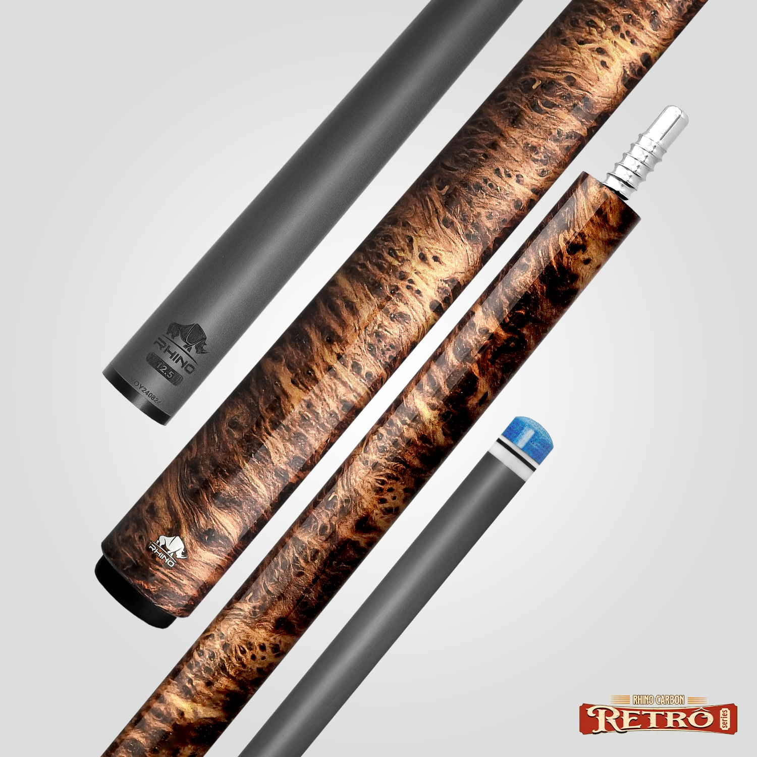 Rhino RETRÔ Pool Cue - Thuya - Wrapless