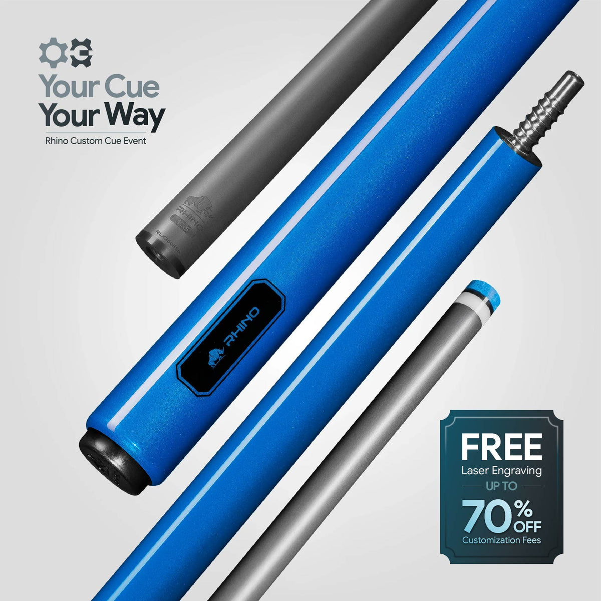 LUMINAX POOL CUE - OCEAN BLUE