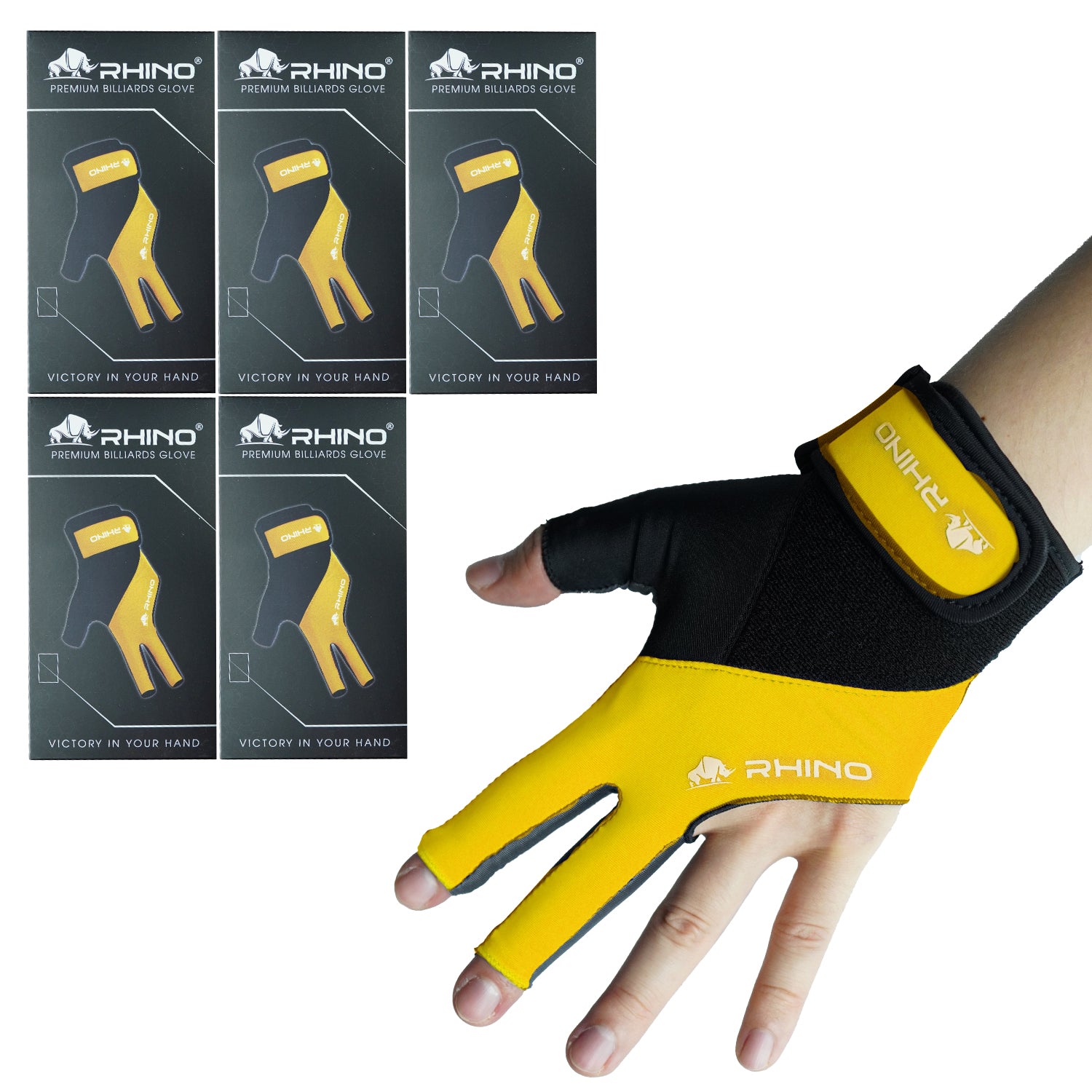 RHINO Billiards Glove Left Hand - Yellow