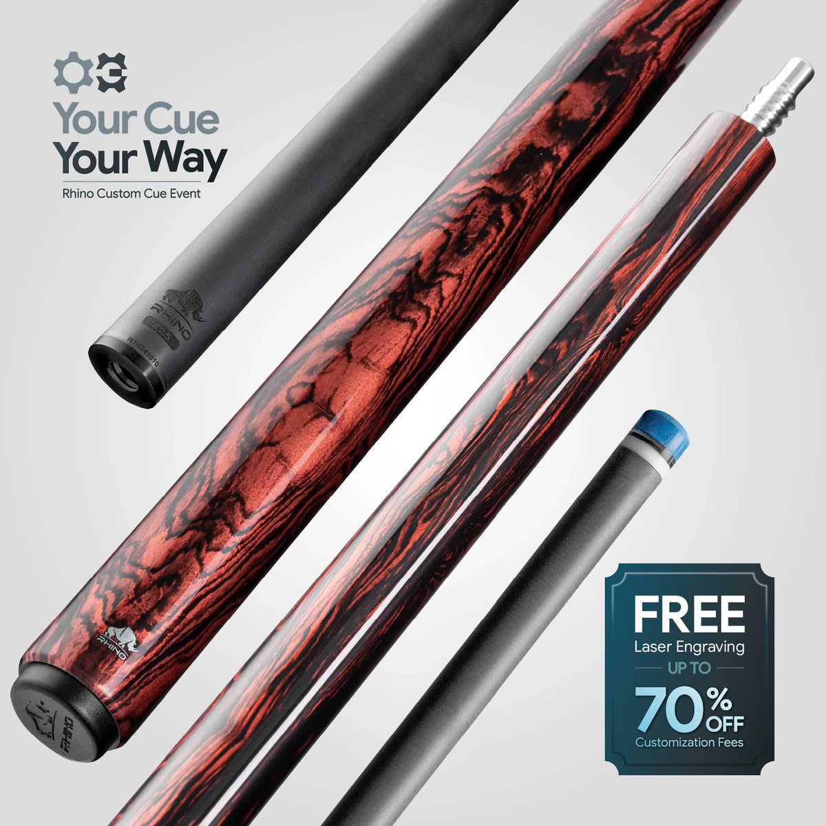 Rhino RETRÔ Pool Cue - Cocobolo - Wrapless