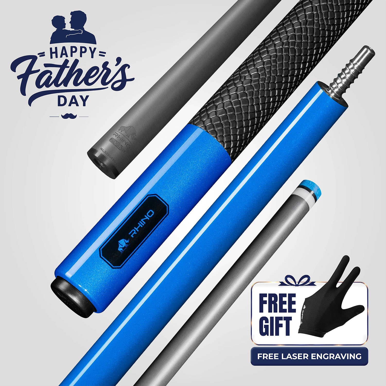 LUMINAX POOL CUE - OCEAN BLUE - SPORT WRAP