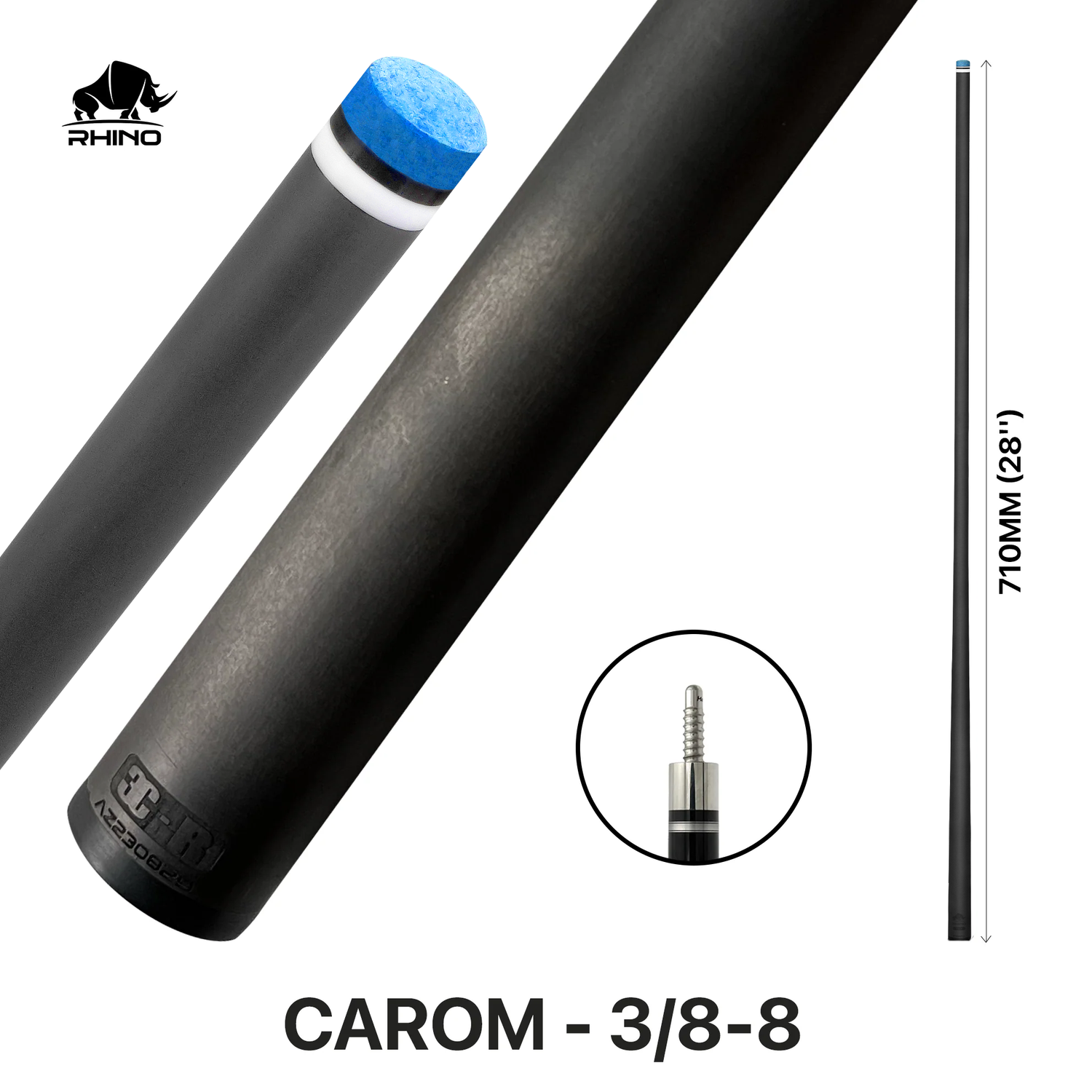 Rhino - 710mm (28'') / 3/8-10 Carbon Carom Single Shaft 12mm