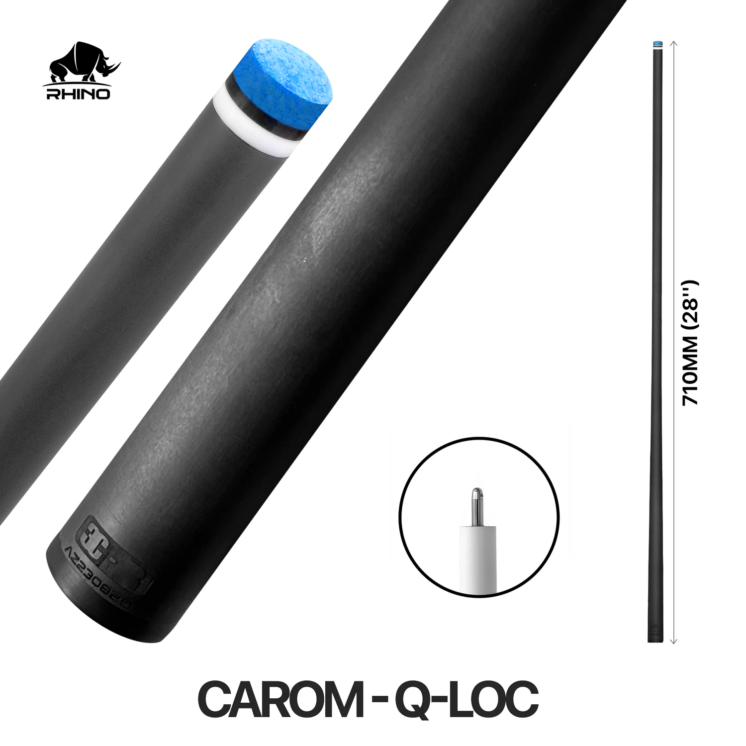 Rhino - 710mm (28'') / Q-loc Carbon Carom Single Shaft 12mm