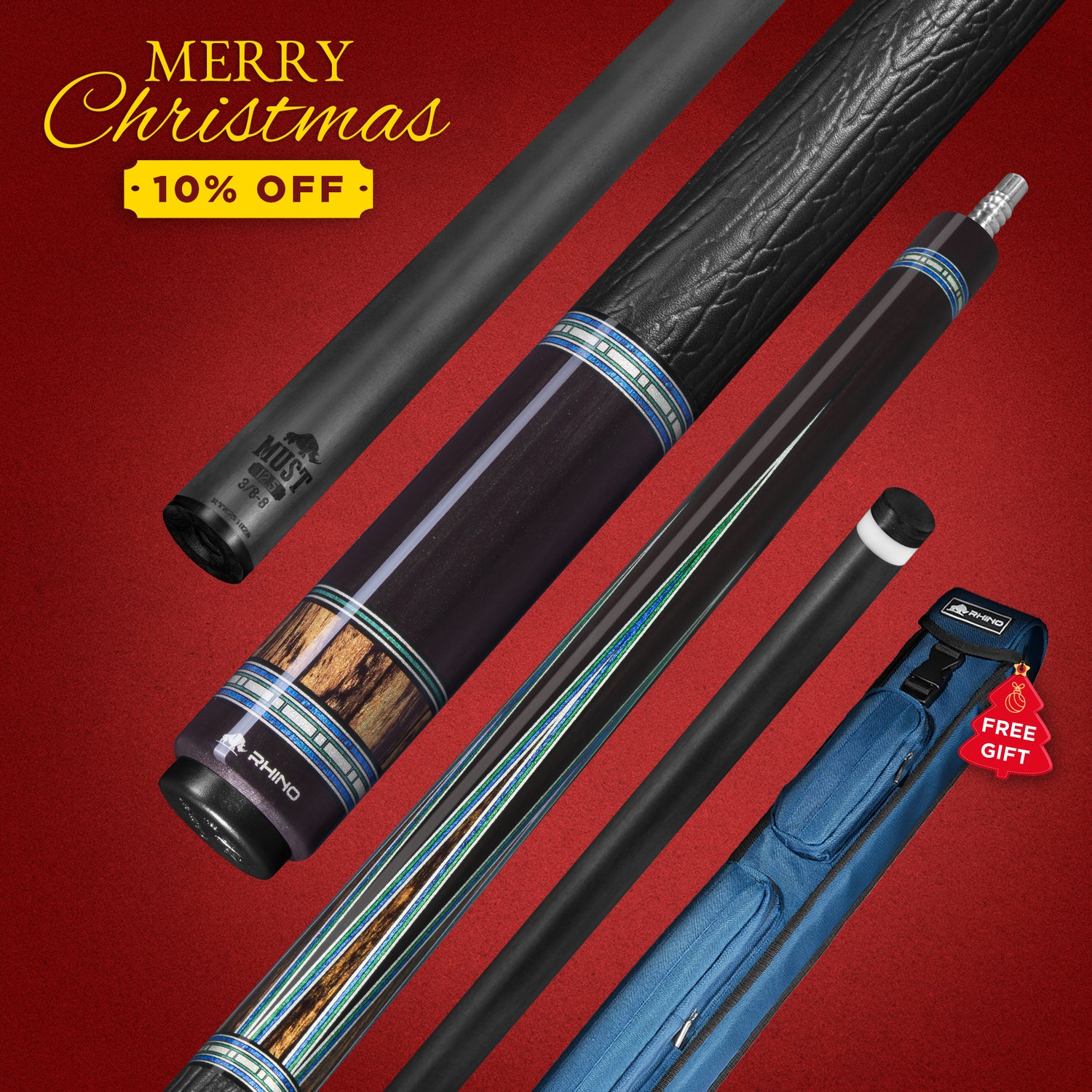 RHINO MUST POOL CUE - MU4 VERDE MULTIVENEER
