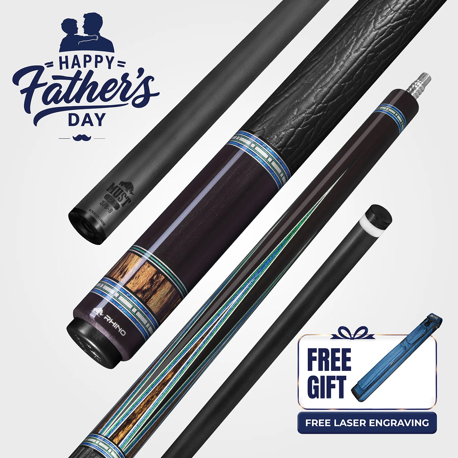 RHINO MUST POOL CUE - MU4 VERDE MULTIVENEER